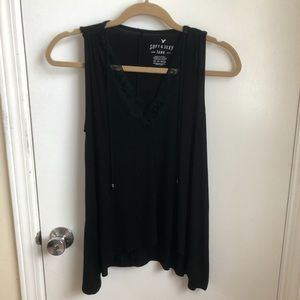 American Eagle Aerie Soft and Sexy Black Lace Tank